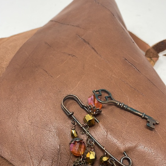 Boho Hand Made Leather and Suede Fringe Crossbody Satchel🖤 - Picture 6 of 16